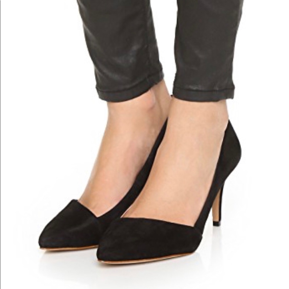 (Sold) Madewell Mira Black Suede Heels 6.5 - Picture 1 of 8